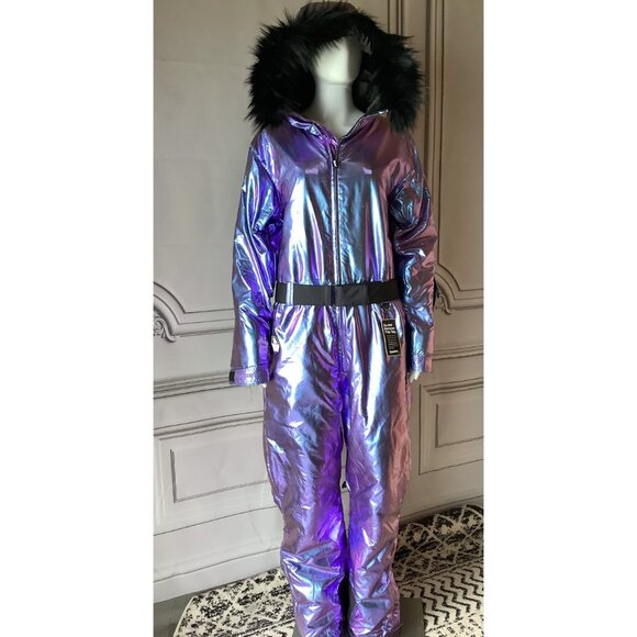 ❄️❄️Tipsy Elves Snow Suit Iridescent Iris Snow Suit Large NWT - Picture 1 of 9